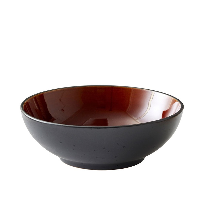 Salad bowl 30cm black/amber