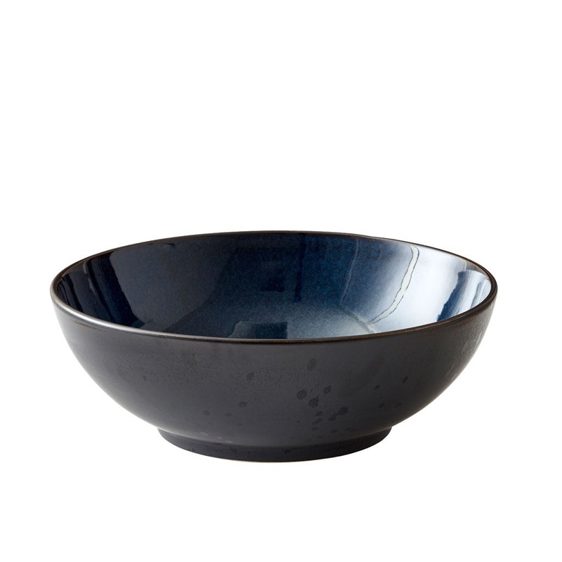 Salad bowl 30cm black/darkblue BITZ