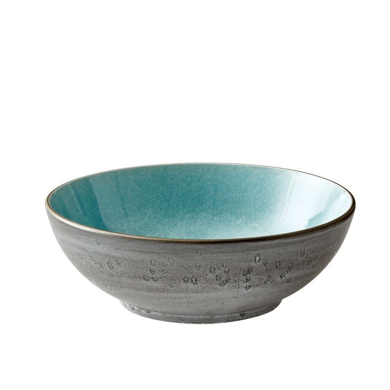 Salad bowl 30cm grey/lightblue BITZ