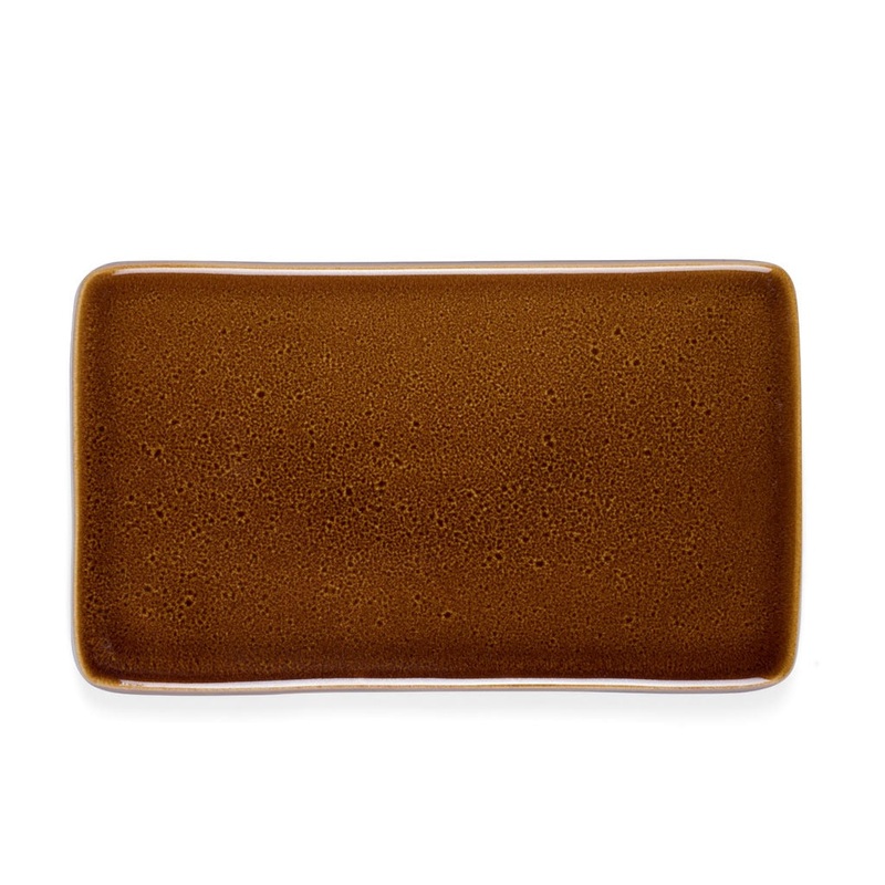 Side Plate 22x12 8cm Amber