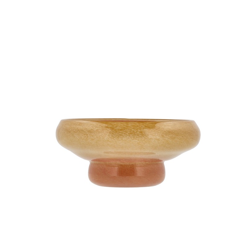 Bowl Aurora 22 x 9.5 cm Yellow/Amber Glass