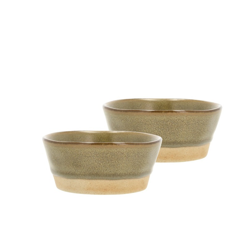 Bowl Evig 10 x 4.3 cm 2 pcs Brown Porcelain