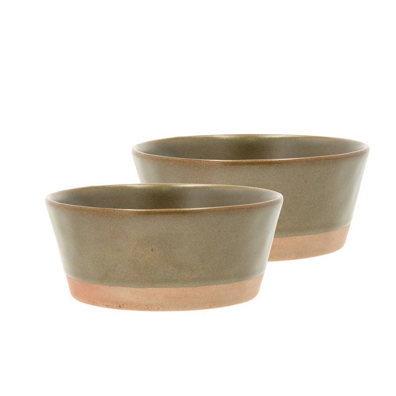 Bowl Evig 15 x 6.5 cm 2 pcs Brown Porcelain