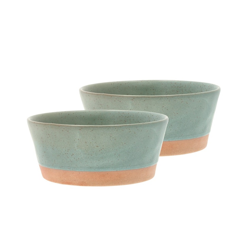 Bowl Evig 15 x 6.5 cm 2 pcs Green Porcelain