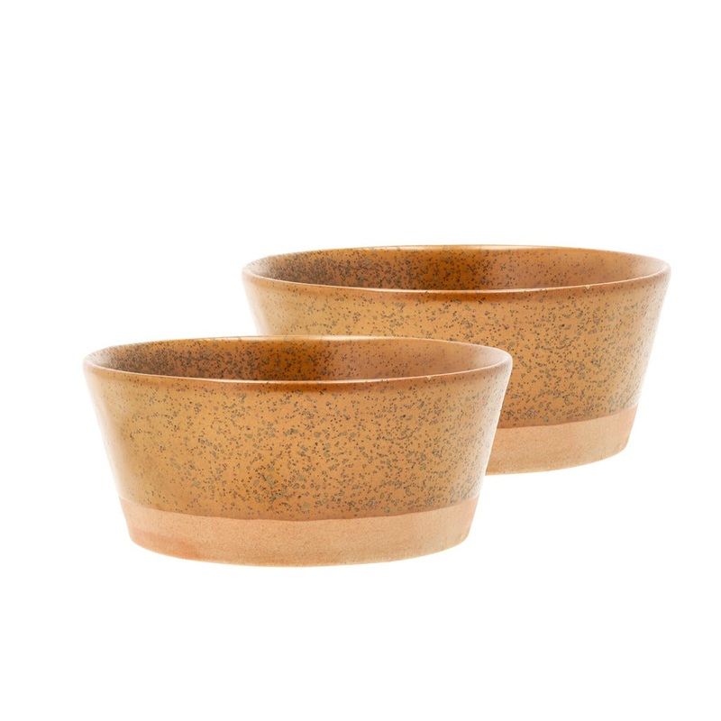 Bowl Evig 15 x 6.5 cm2 pcs Amber Porcelain