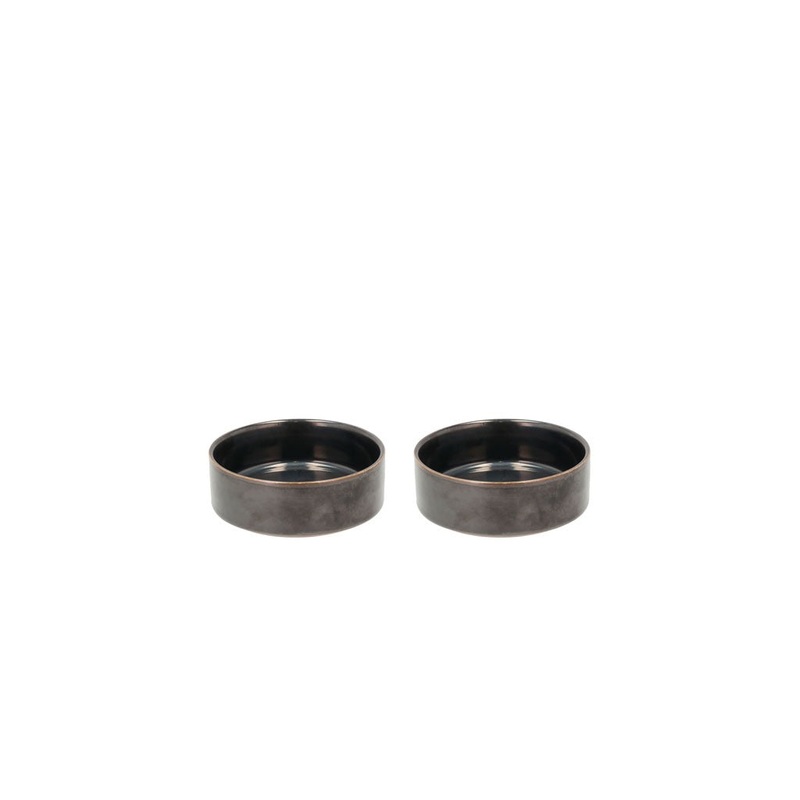 Bowl Fjord 0.125 liter 2 pcs Black metallic Porcelain