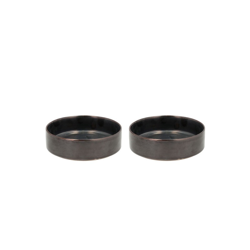 Bowl Fjord 0.45 liter 2 pcs Black metallic Porcelain