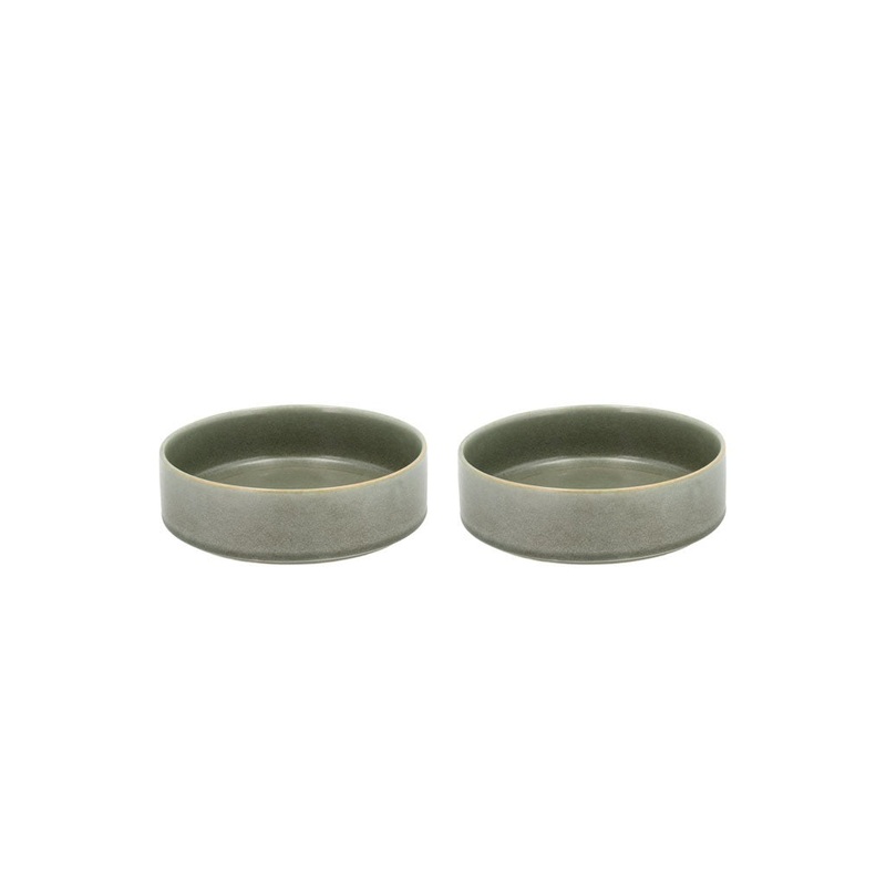 Bowl Fjord 0.45 liter 2 pcs Green Porcelain