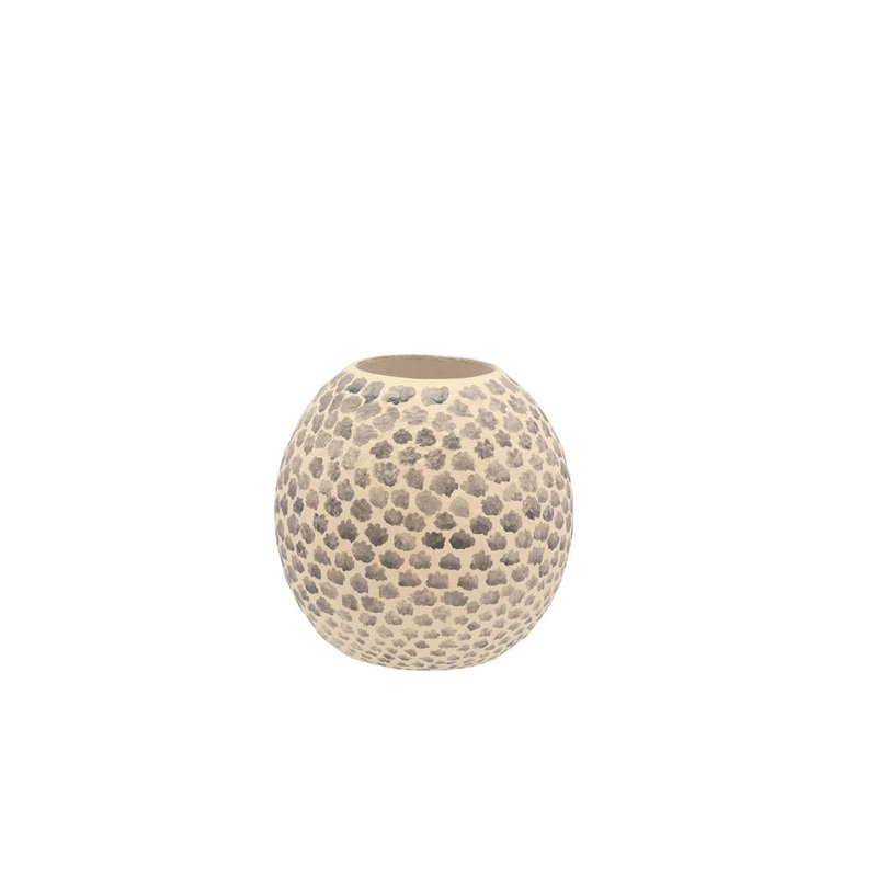 Decoration vase Taia D18.5 H20 cm Cream/Grey Paper mache