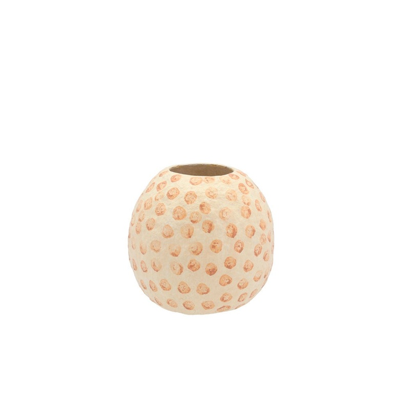 Decoration vase Tana D18.5 H20 cm Cream/Nougat Paper mache