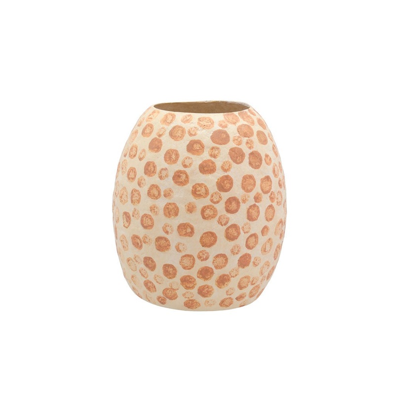 Decoration vase Tana D23.5 H28.5 cm Cream/Nougat Paper mache