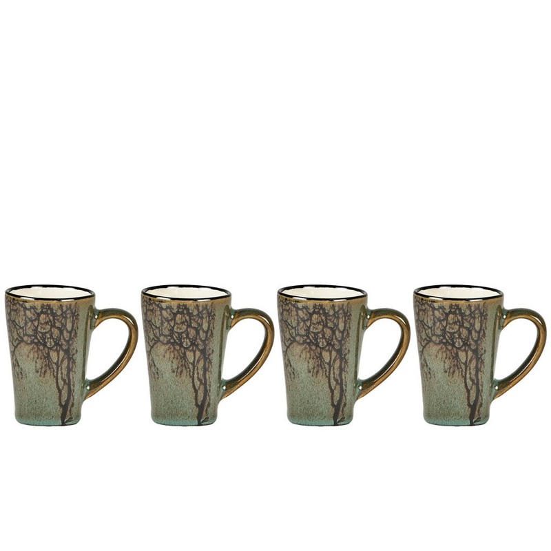 Espresso cup Hela 0.1 liter 4 pcs Green Stoneware