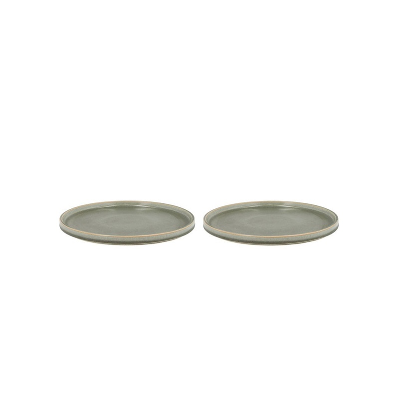 Lunch plate Fjord 20.5 cm 2 pcs Green Porcelain