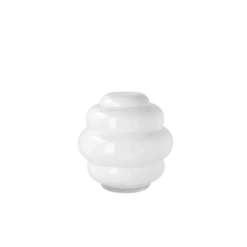 Vase Bubble 20 x 20,5 cm White Glass