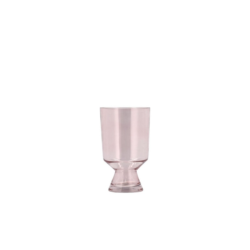 Vase Drum D12 x 19.5 cm Pink Glass