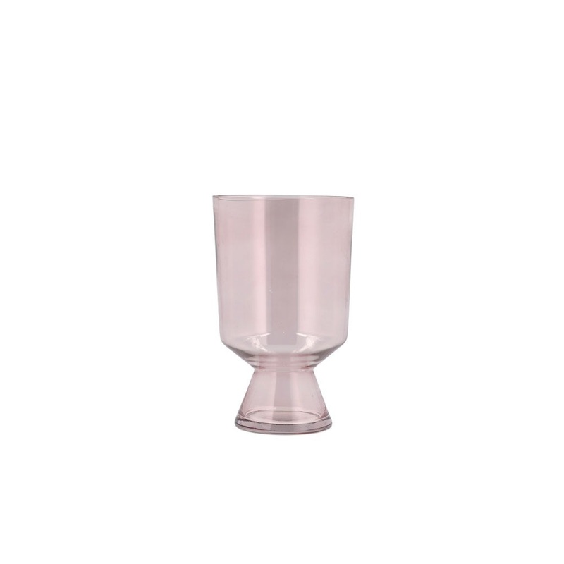 Vase Drum D15 x 24 cm Pink Glass