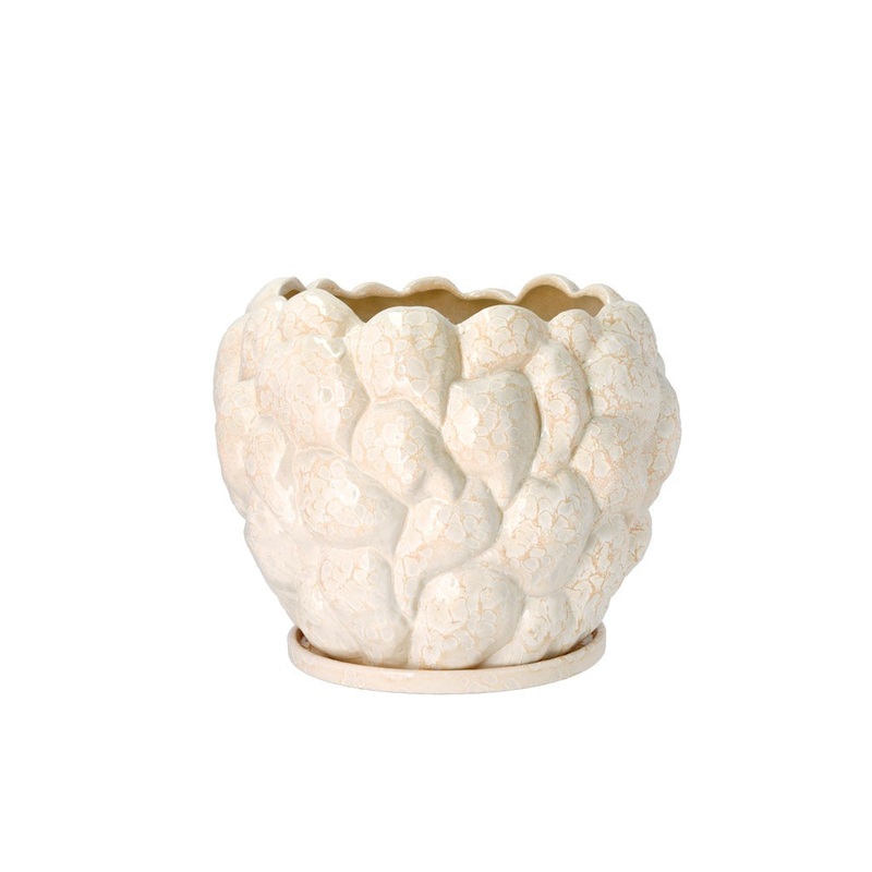 Vase/Flowerpot Klast 31 cm Offwhite