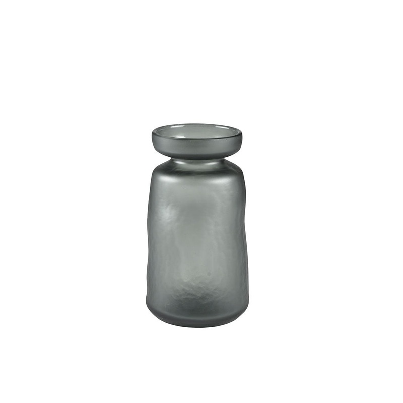 Vase Ist D13x24 Grey Glass