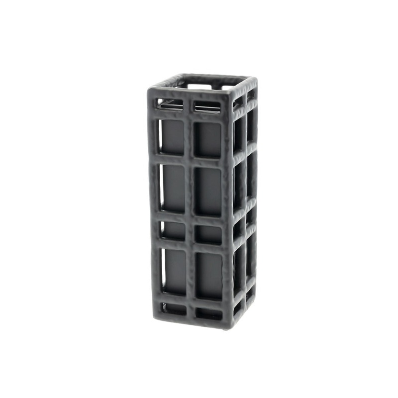 Vase Lyst 11 x 11 x 30 cm Black Polyresin