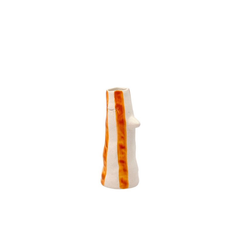 Vase with beak and eyelashes Whimsy 26 cm Amber