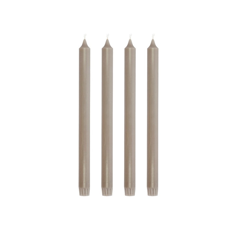 Crowntop candle Aia 30 cm 4 pcs Taupe Stearin