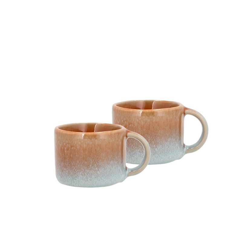 Espresso cup Allure 0.08 liter 2 pcs Blue/Amber Stoneware