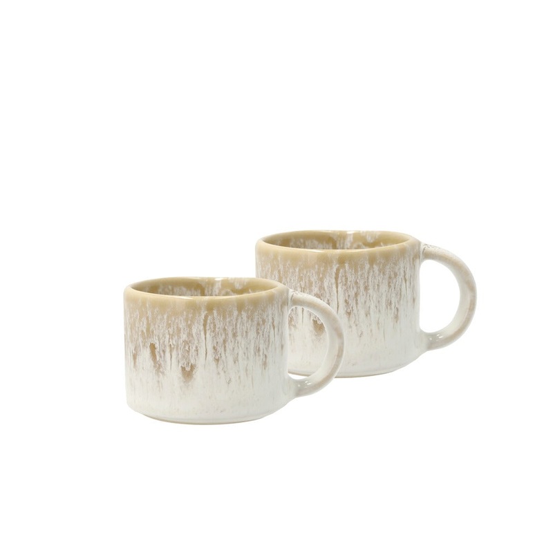Espresso cup Allure 0.08 liter 2 pcs Cream/Sand Stoneware