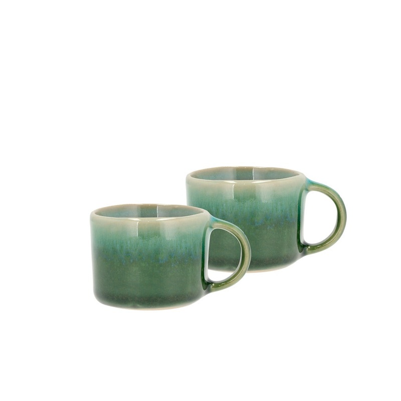 Espresso cup Allure 0.08 liter 2 pcs Green/Blue Stoneware