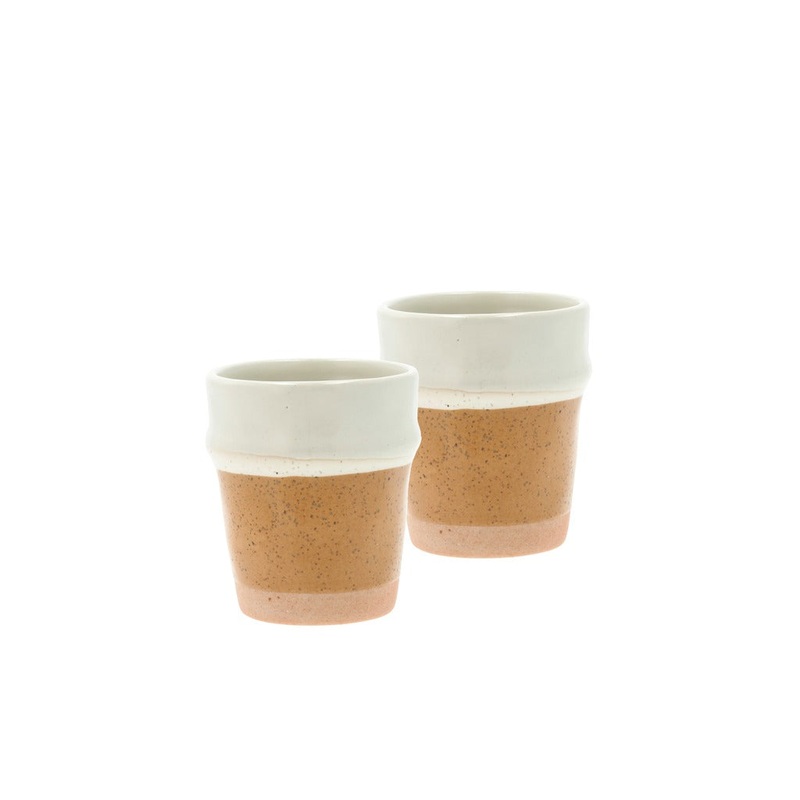 Espresso cup Evig 0.1 liter 2 pcs Amber/Cream Porcelain