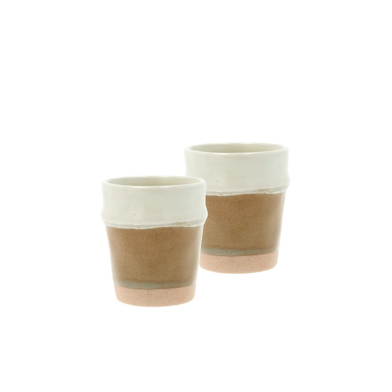 Espresso cup Evig 0.1 liter 2 pcs Brown/Cream Porcelain