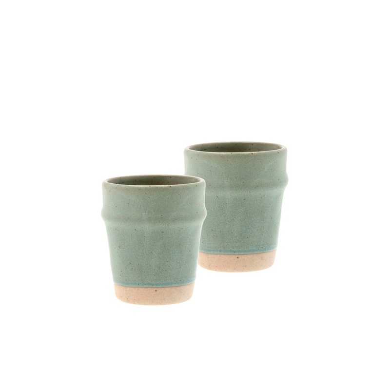 Espresso cup Evig 0.1 liter 2 pcs Green Porcelain