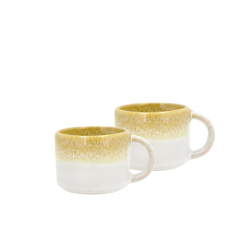 Espresso cup Styles 0.08 liter 2 pcs Yellow/Cream Stoneware