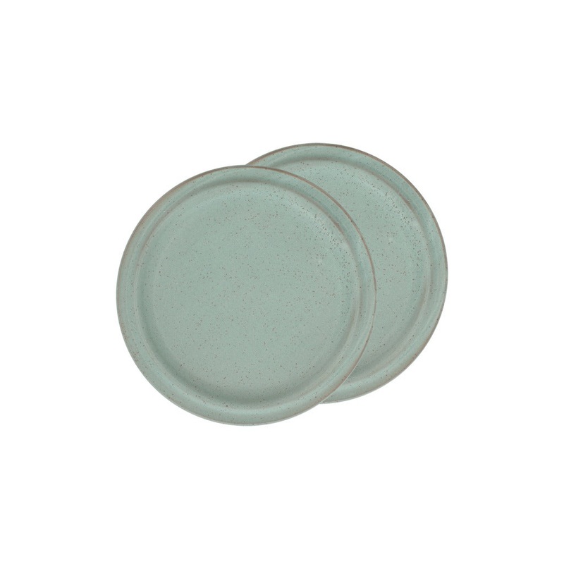 Lunch plate Evig 20 cm 2 pcs Green Porcelain