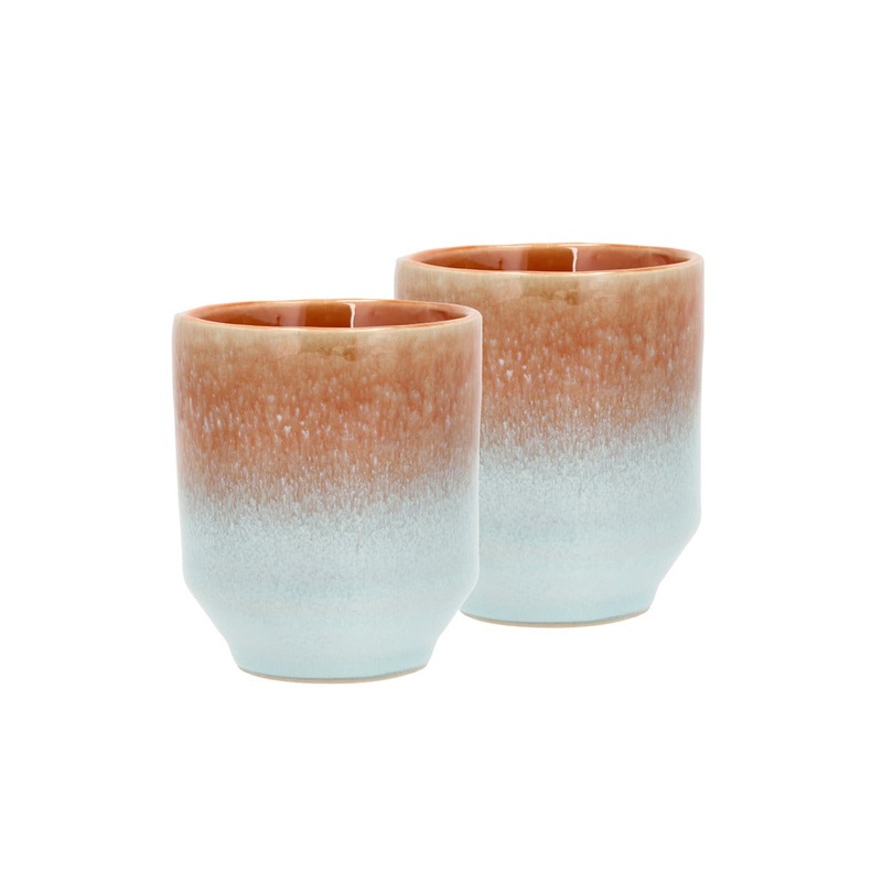 Mug Allure 0.18 liter 2 pcs Blue/Amber Stoneware