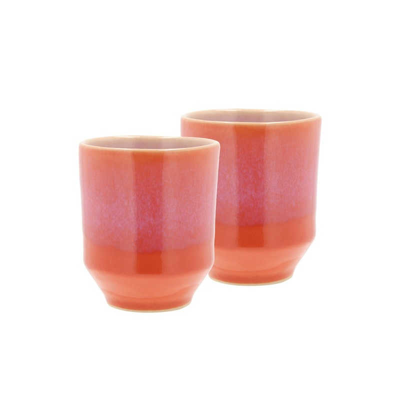 Mug Allure 0.18 liter 2 pcs Purple/Orange Stoneware