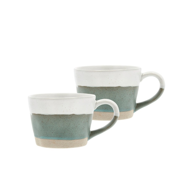 Mug Evig 0.3 liter 2 pcs Green/White Porcelain