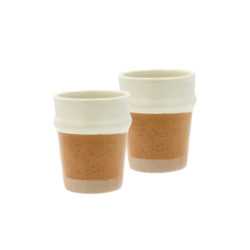 Mug Evig 0.35 liter 2 pcs Amber/Cream Porcelain