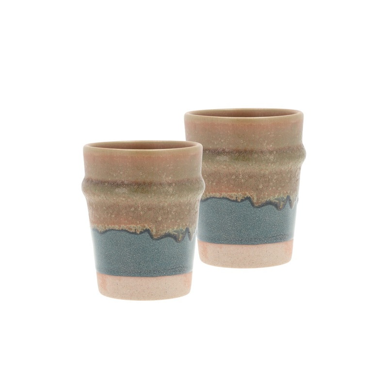 Mug Evig 0.35 liter 2 pcs Blue/Brown Porcelain
