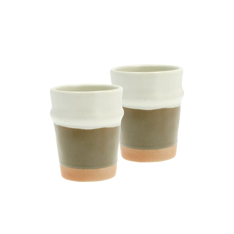 Mug Evig 0.35 liter 2 pcs Brown/Cream Porcelain