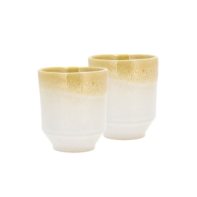 Mug Styles 0.18 liter 2 pcs Yellow/Cream Stoneware