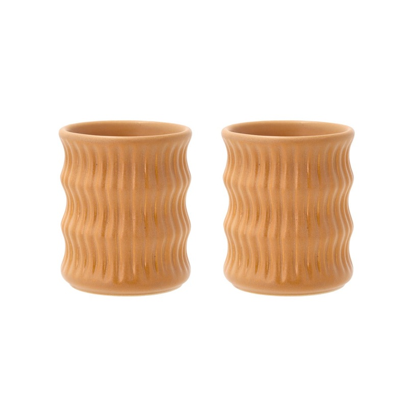 Mug w fluted design Styles 0.3 liter 2 pcs Amber