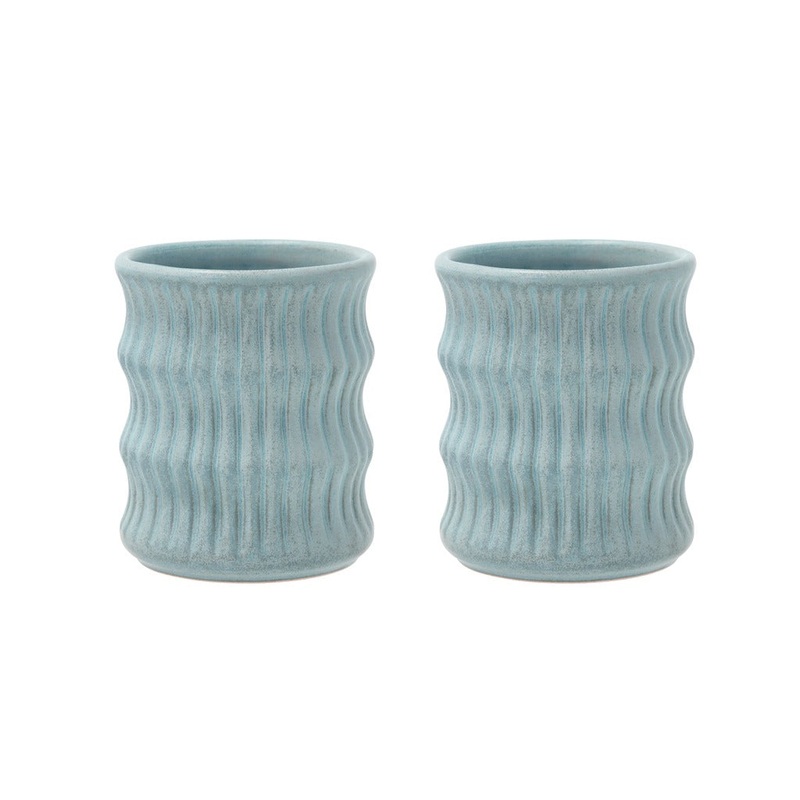 Mug w fluted design Styles 0.3 liter 2 pcs Blue