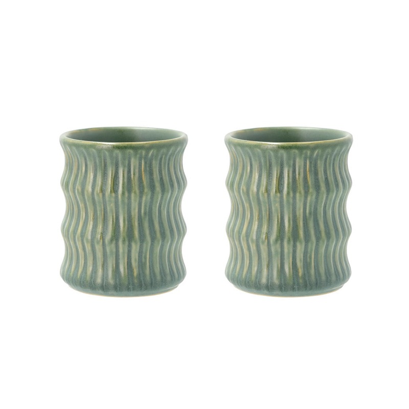 Mug w fluted design Styles 0.3 liter 2 pcs  Green