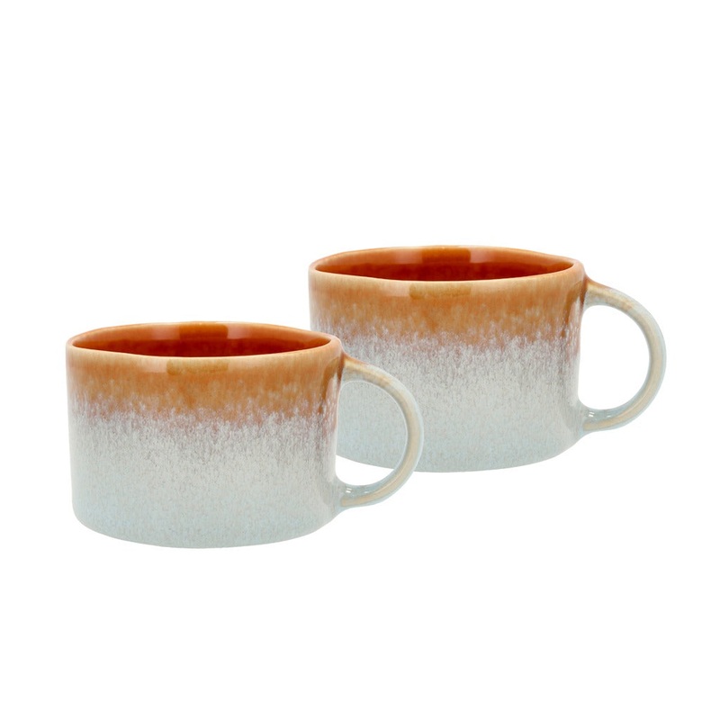 Mug w. handle Allure 0.16 liter 2 pcs Blue/Amber Stoneware