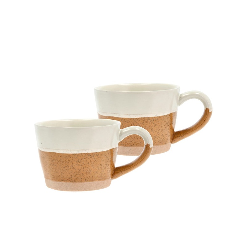 Mug w. handle Evig 0.3 liter 2 pcs Amber/Cream Porcelain