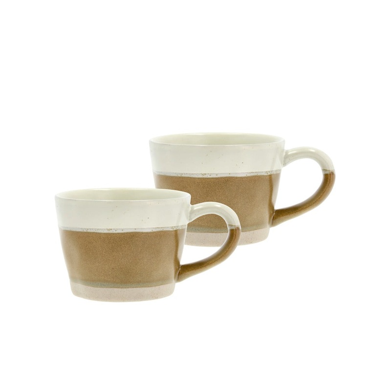 Mug w. handle Evig 0.3 liter 2 pcs Brown/Cream Porcelain