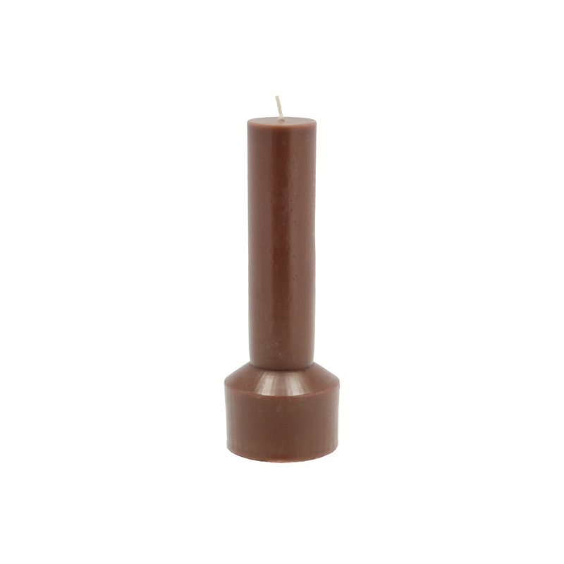 Pillar candle Hvils D7 x 20 cm Brown Paraffin/Stearin