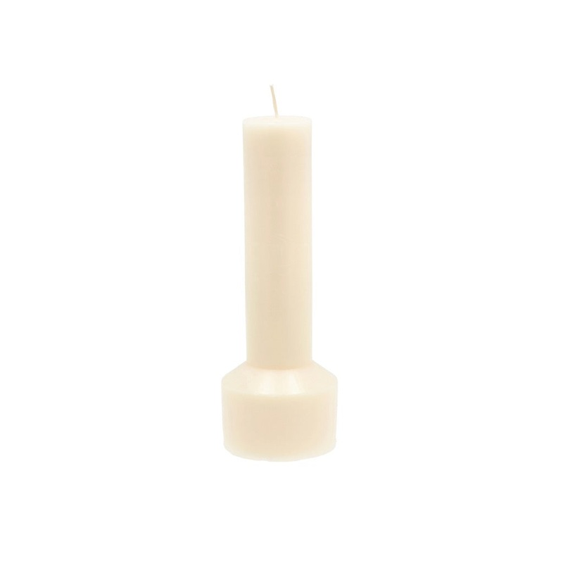 Pillar candle Hvils D7 x 20 cm Cream Paraffin/Stearin