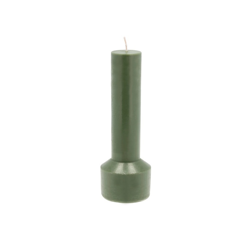 Pillar candle Hvils D7 x 20 cm Dark Green Paraffin/Stearin