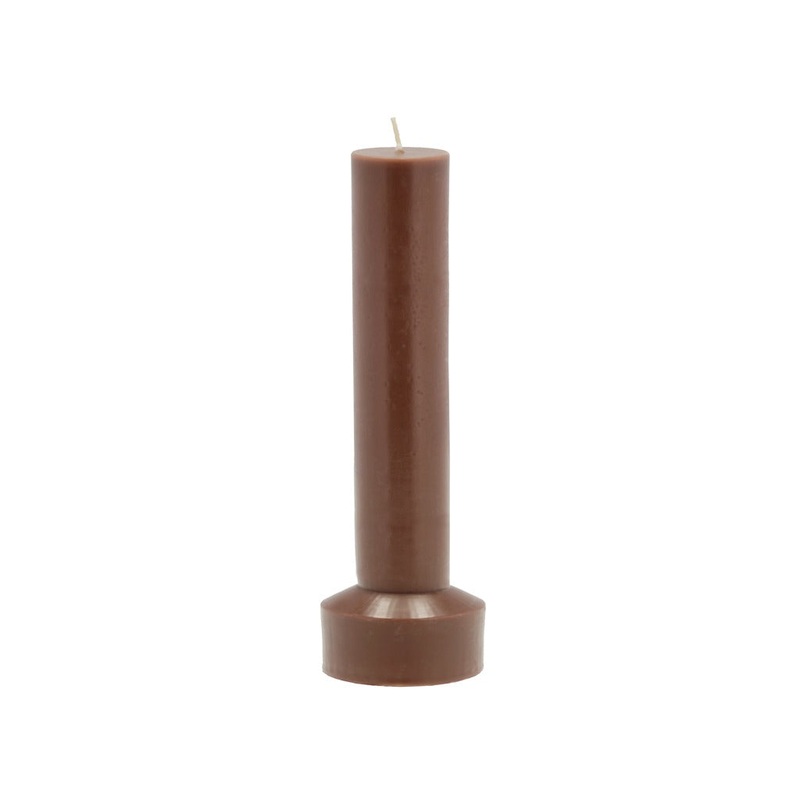 Pillar candle Hvils D8 x 23 cm Brown Paraffin/Stearin